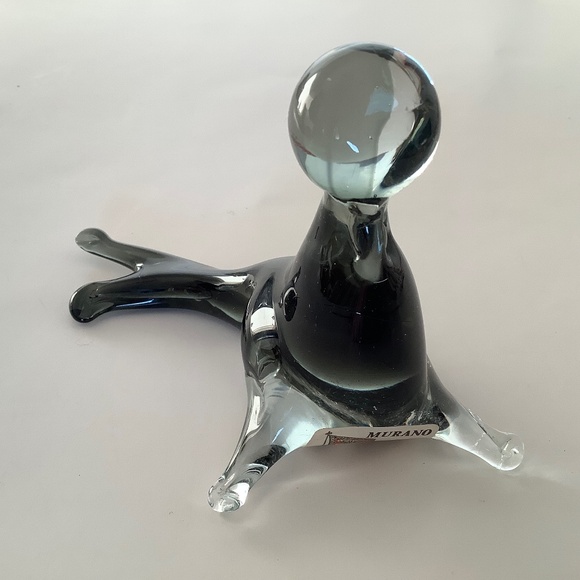 MURANO Vintage Art Glass Seal Sculpture Sticker intact Vintage 1970s - Picture 1 of 12